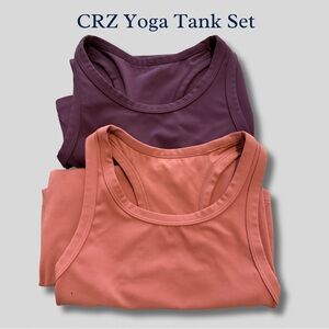 CRZ YOGA Women's Tank Tops in Plum and Coral